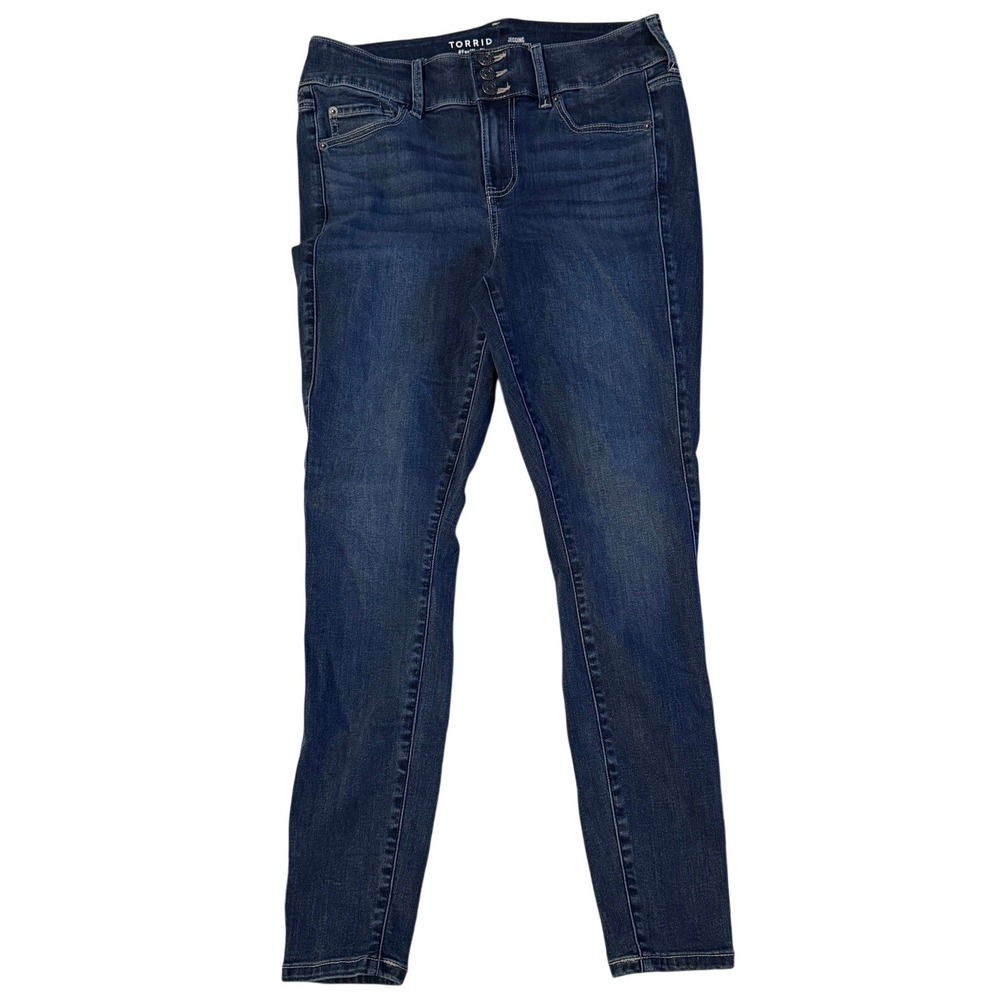 Torrid Womens Blue Super Soft Skinny Jegging Triple Button Jeans 12R